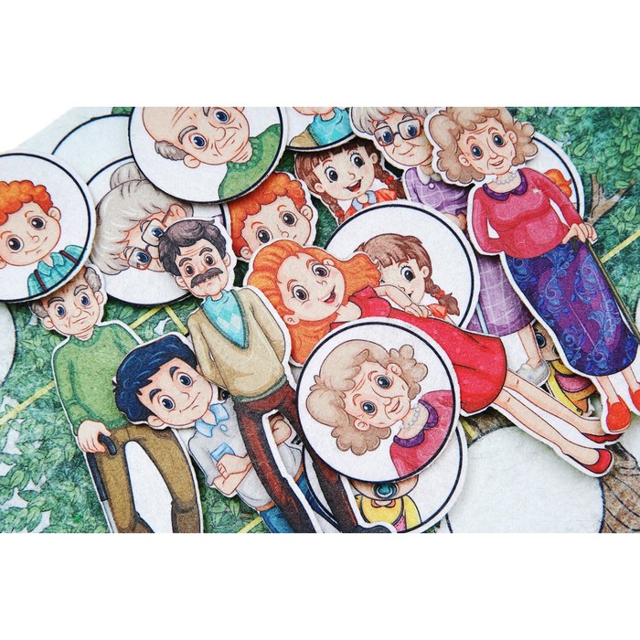 Дидактический набор с игровым полем "Семья", 18 деталей