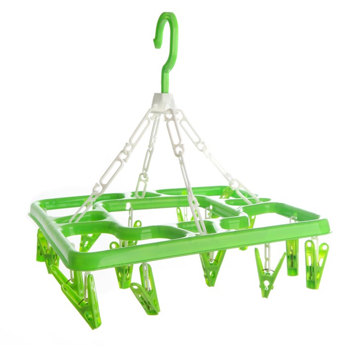 Сушилка для белья подвесная квадратная 16 прищепок, 28х28см, цвет МИКС