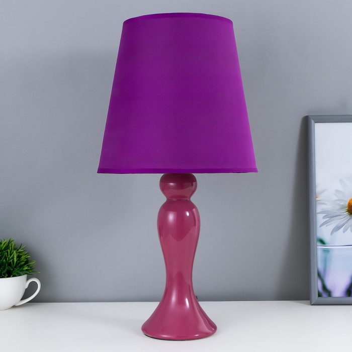 Лампа настольная с абажуром "Грация" фиолет 220V 25 Вт E14 47,5х23,5х23,5 см