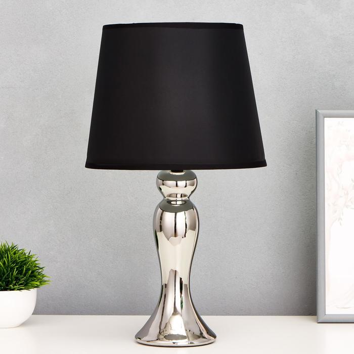 Лампа настольная с абажуром "Грация" серебро 220V 25 Вт E14 47,5х23,5х23,5 см