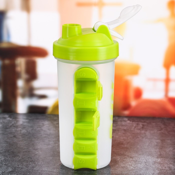 Шейкер с таблетницей "Run", 600 мл