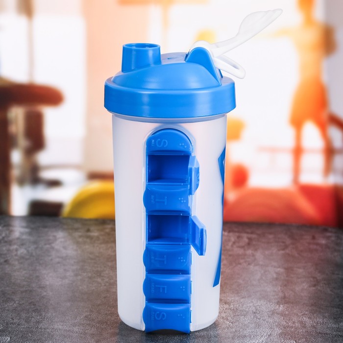 Шейкер с таблетницей "Perfect body", 600 мл