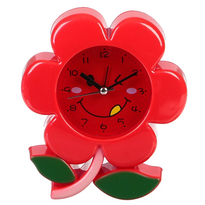 Будильник Цветочек, на лепестках, на циф-те улыбка, микс, 12,5*14см