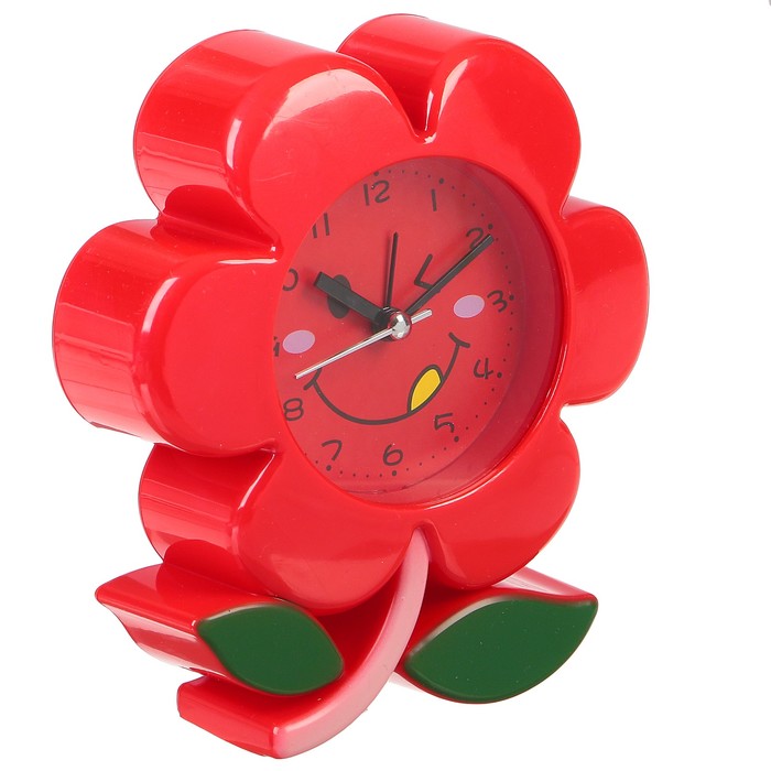 Будильник Цветочек, на лепестках, на циф-те улыбка, микс, 12,5*14см