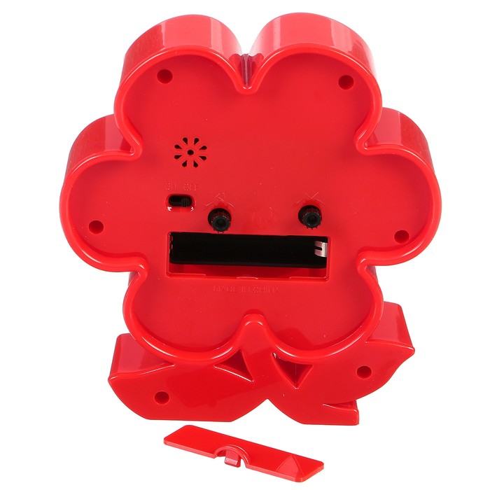 Будильник Цветочек, на лепестках, на циф-те улыбка, микс, 12,5*14см