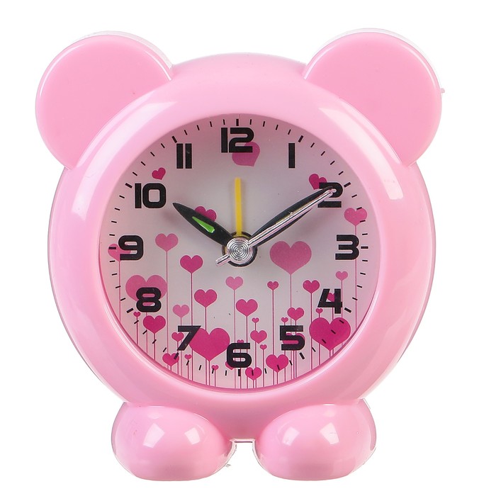 Будильник "Зверюшка" d=6,5см, на циферблате цветы, микс, 10,5*9см