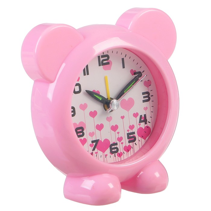 Будильник "Зверюшка" d=6,5см, на циферблате цветы, микс, 10,5*9см