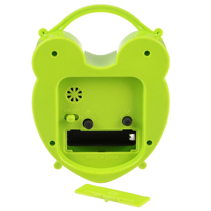 Будильник сердце, на циферблате Фламинго, пластик, микс, 11*14см