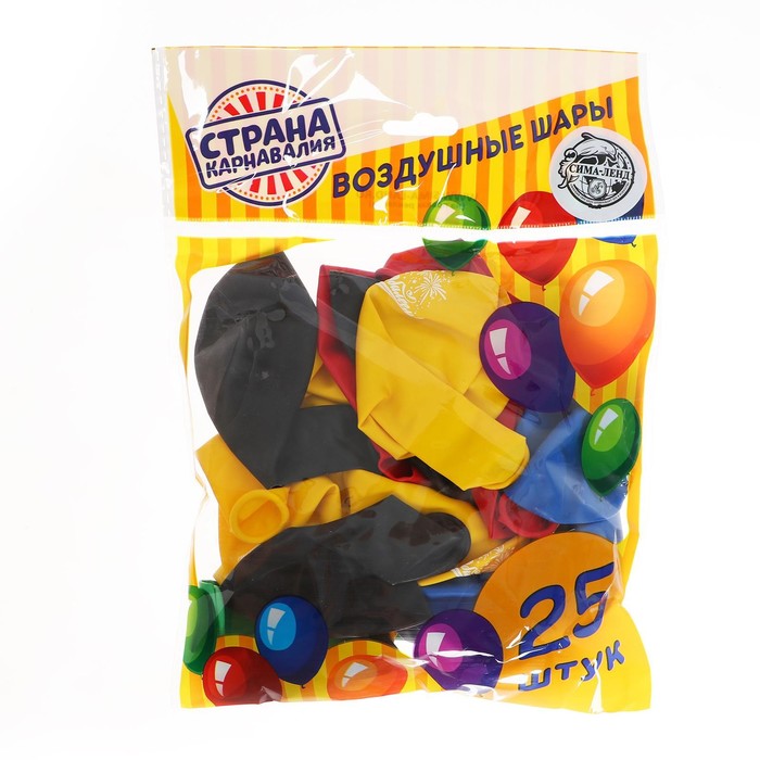 Шар воздушный 12" "С юбилеем!", 1-сторонний, набор 25 шт., МИКС