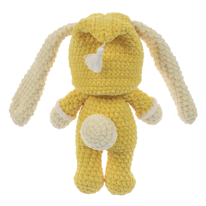 Сувенир вязаный "Заяц в капюшоне" жёлтом, 40 см