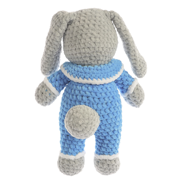 Сувенир вязаный "Заяц без капюшона" в голубом, 30 см