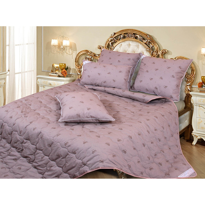 Одеяло легкое 200х210 овечья шерсть 150 гр, ткань тик