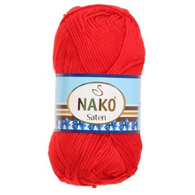 

Пряжа "Saten 50" 100% микроакрил 115м/50гр (207 огненно-красный)