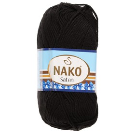 

Пряжа "Saten 50" 100% микроакрил 115м/50гр (217 чёрный)