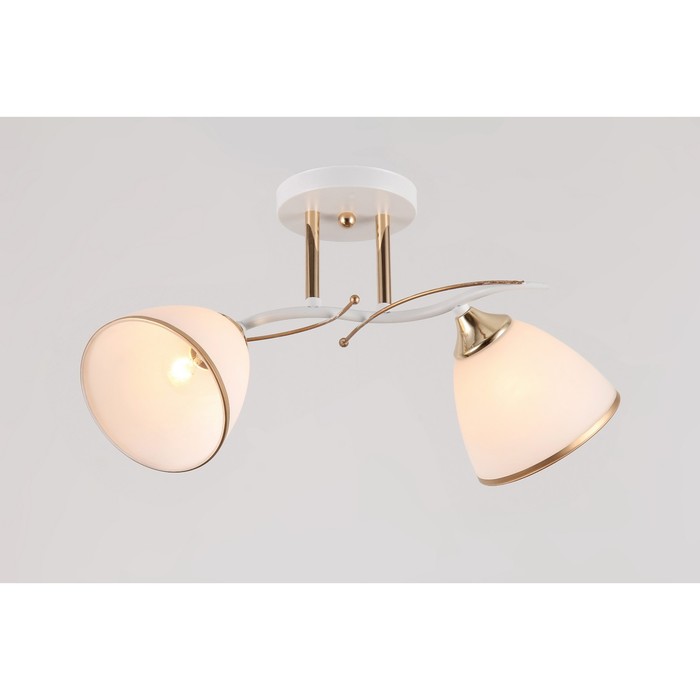 Люстра "Астрид" 2x60Вт E27 белый-золото 30x15x20 см.