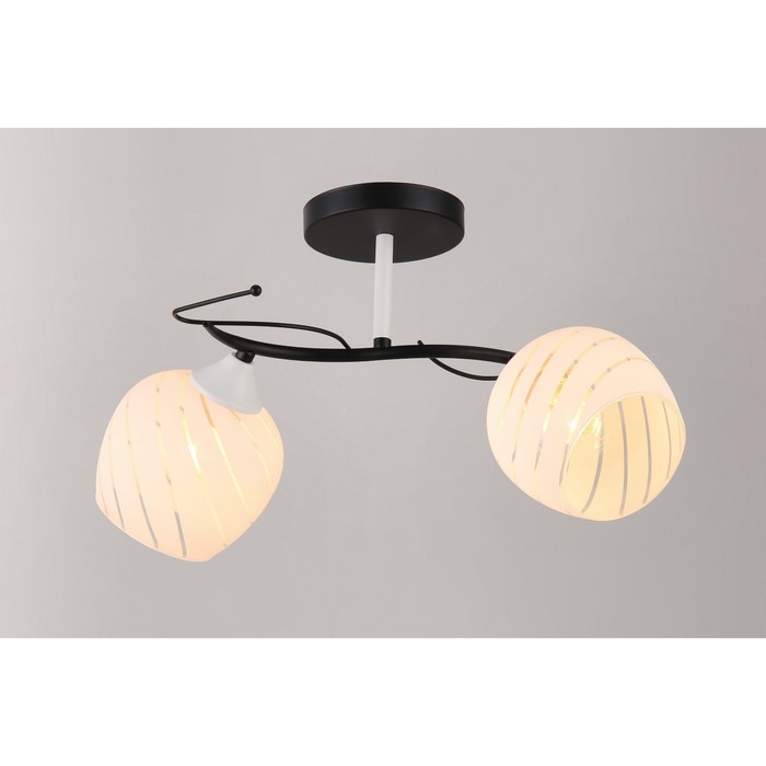 Люстра "Белла" 2x60Вт E27 черный-хром 30x15x20 см.