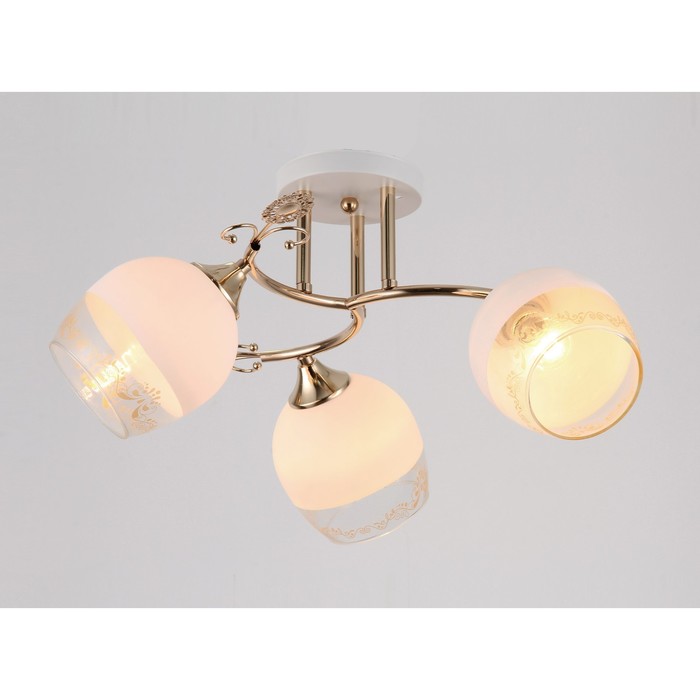 Люстра "Дания" 3x60Вт E27 золото-белый 40x40x20 см.