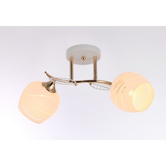 Люстра "Жоржина" 2x60Вт E27 золото-белый 30x15x20 см.