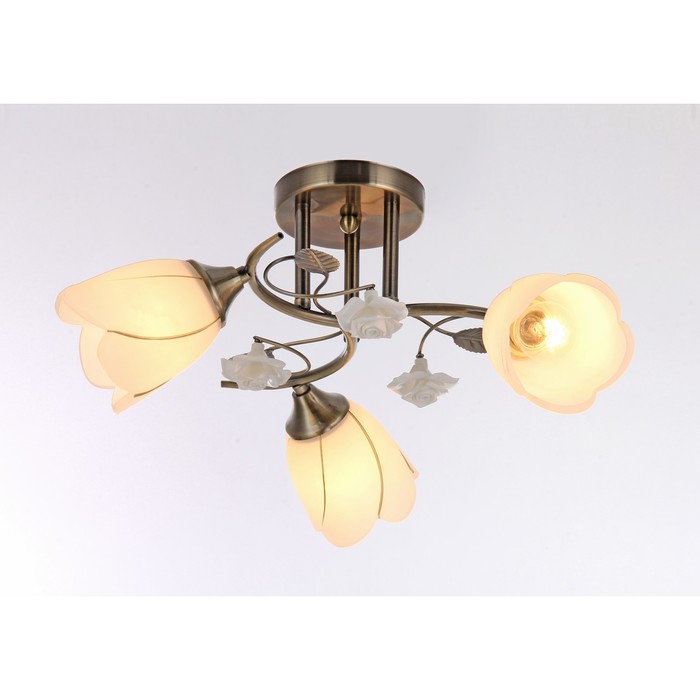 Люстра "Инесса" 3x60Вт E27 бронза 40x40x20 см.