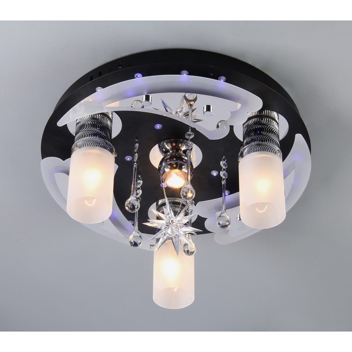 Люстра "Космо" 4x60Вт E27 черный-хром 40x40x20 см.