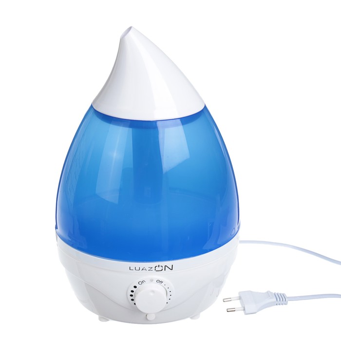 Увлажнитель воздуха LuazON LHU-04, ультразвуковой, 2 л, 18 Вт, бело-синий