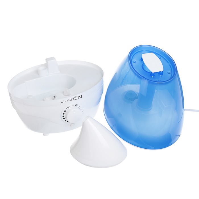 Увлажнитель воздуха LuazON LHU-04, ультразвуковой, 2 л, 18 Вт, бело-синий