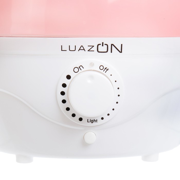 Увлажнитель воздуха LuazON LHU-04, ультразвуковой, 2 л, 18 Вт, бело-розовый