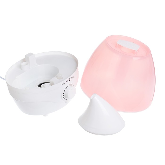 Увлажнитель воздуха LuazON LHU-04, ультразвуковой, 2 л, 18 Вт, бело-розовый