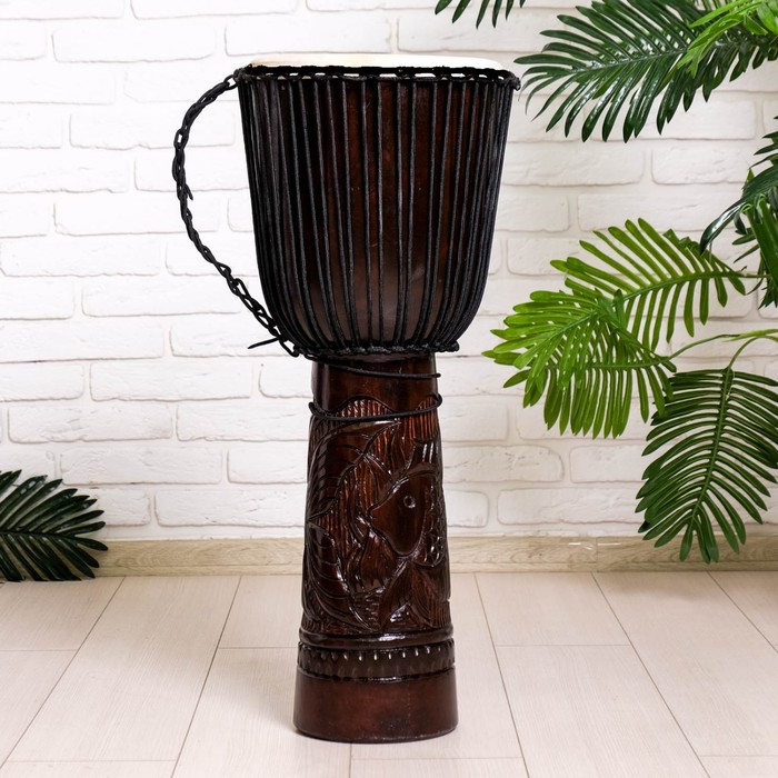 Музыкальный инструмент барабан джембе "Тёмный" 80х30х30 см МИКС