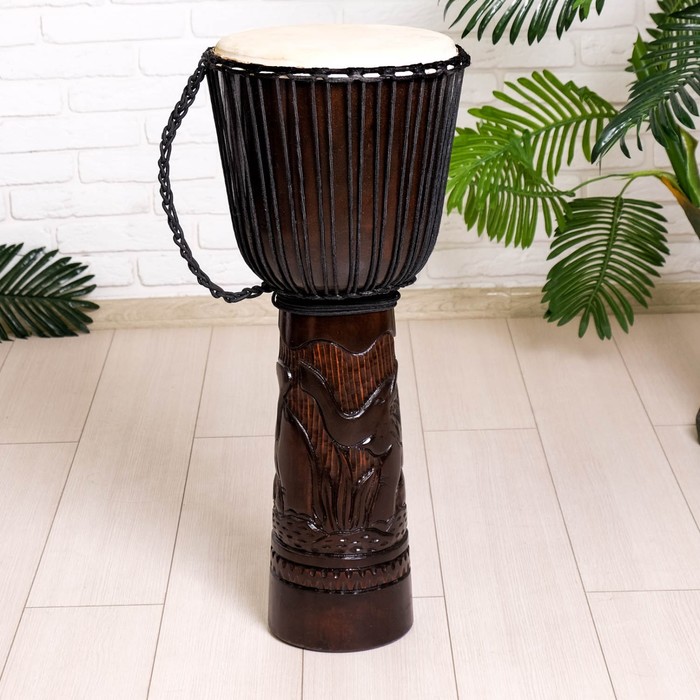 Музыкальный инструмент барабан джембе "Тёмный" 80х30х30 см МИКС