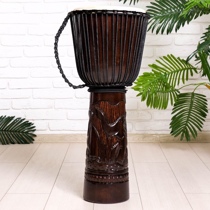 Музыкальный инструмент барабан джембе "Тёмный" 80х30х30 см МИКС