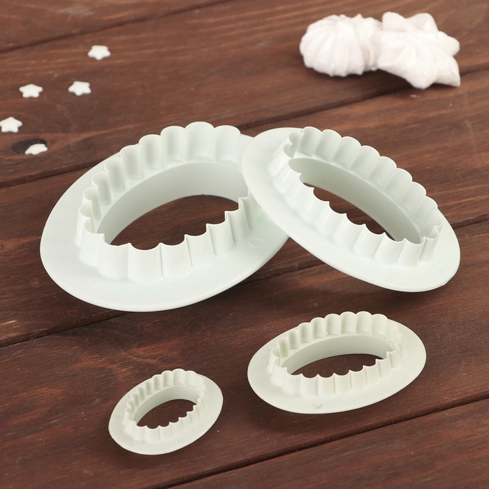 Набор выемок кондитерских "Облако", 4 шт: 12х9,1х3,5/9,1х7,1х2,6/6,8х5,2х2/4,6х3,6х1,5 см