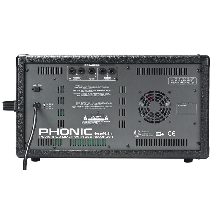 Микшер Phonic POWERPOD 620R 6-и канальный , 2х100Вт/4Ом (мост 200Вт/8Ом), USB, MP3