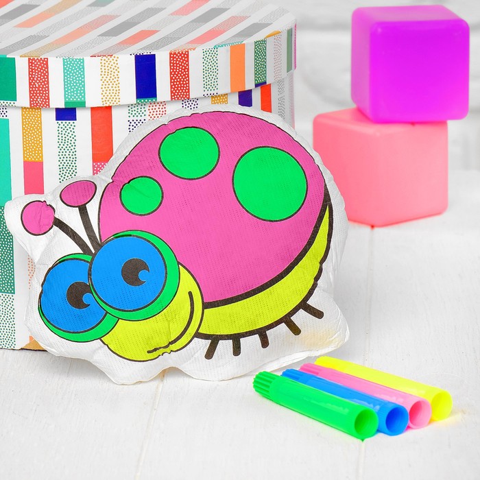 Игрушка-раскраска "Божья коровка", маркеры 4 цвета, смываются водой