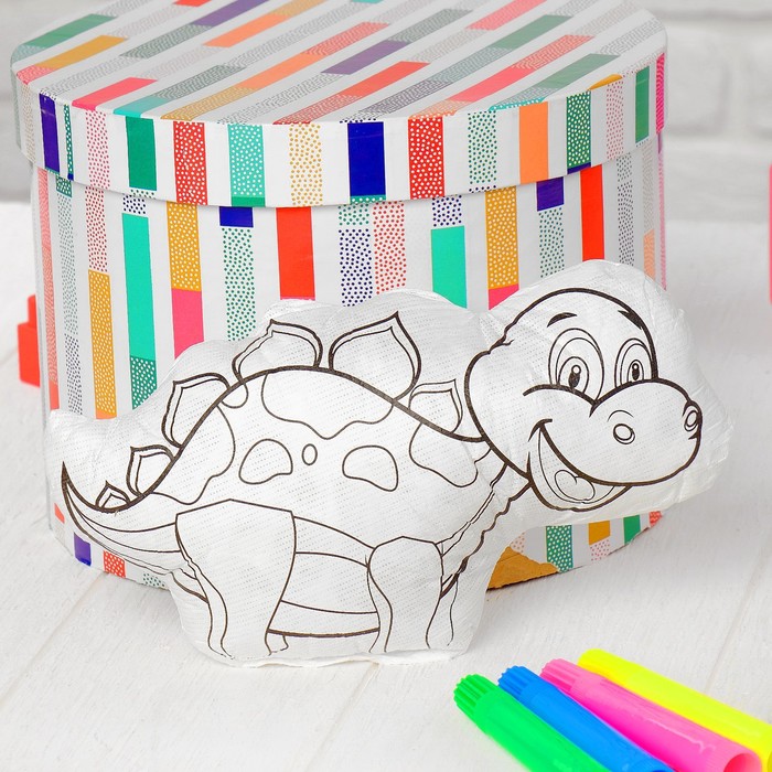 Игрушка-раскраска "Динозавр", маркеры 4 цвета, смываются водой