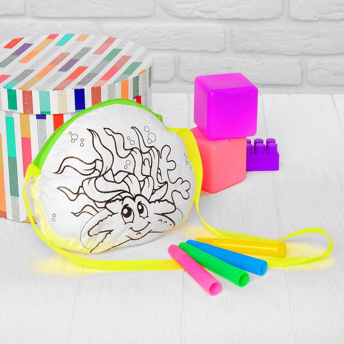 Сумка-раскраска "Морская звезда", маркеры 4 цвета, смываются водой