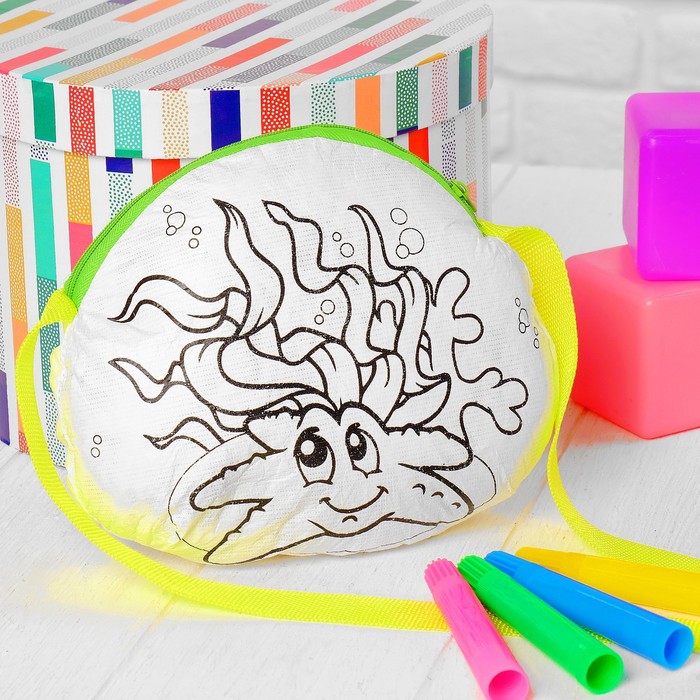 Сумка-раскраска "Морская звезда", маркеры 4 цвета, смываются водой