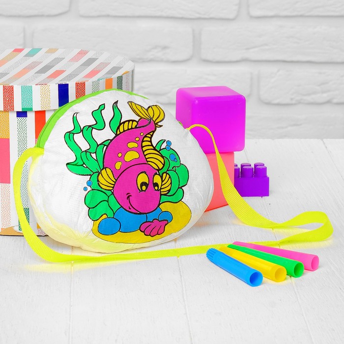 Сумка-раскраска "Рыбка в море", маркеры 4 цвета, смываются водой