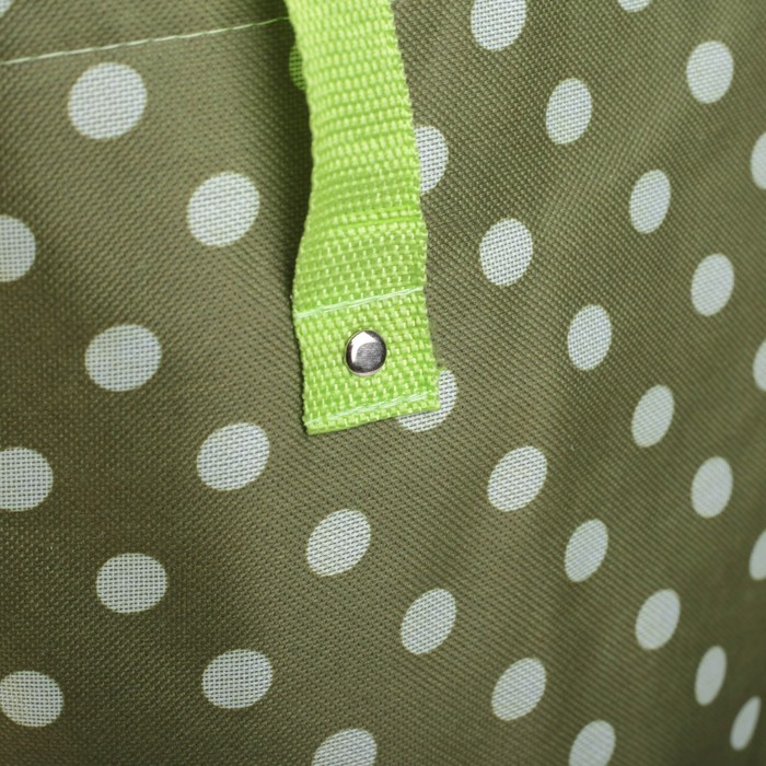 Корзина для белья 36х36х44 см "Горох", зеленый