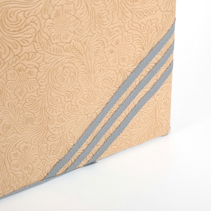 Корзина для белья 30х40х60 см "Цветы", бежевый