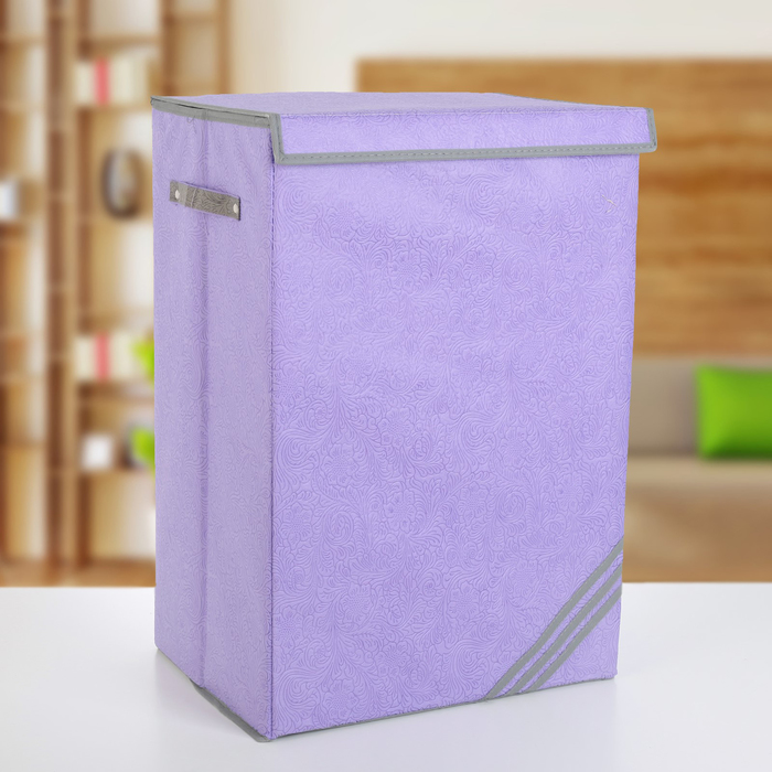 Корзина для белья 30х40х60 см "Цветы", сиреневый