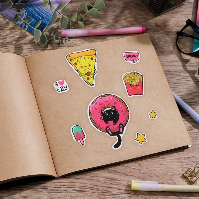 Наклейка для телефона «Я люблю еду», 9 х 17 см