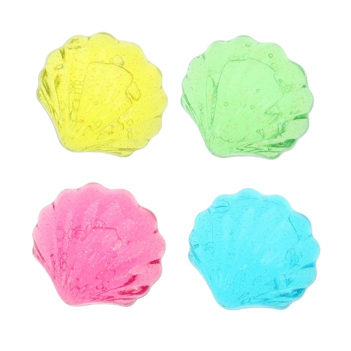 Лизун "Ракушка" твердый с блестками, цвета МИКС