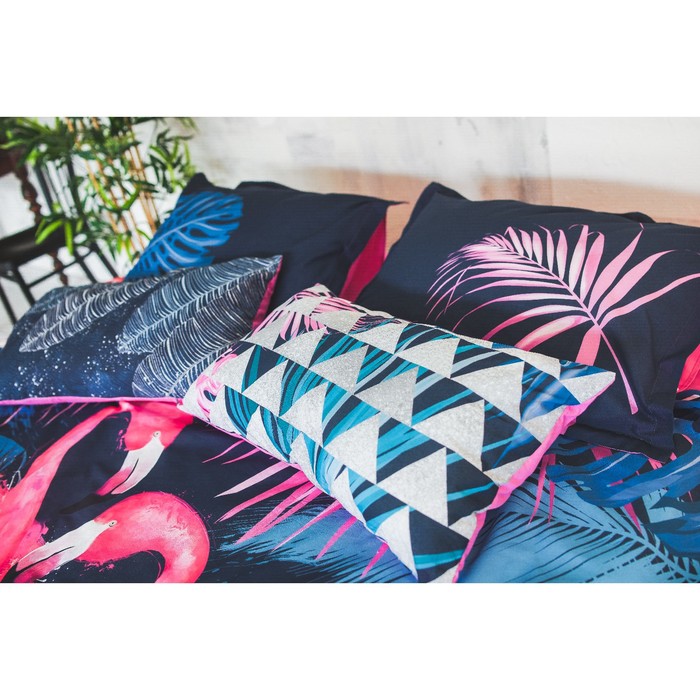 Постельное бельё «Этель» Фламинго, 1,5-сп., 143 × 215 см,150 × 214 см, 50 × 70 (+3) см, 2 шт., ранфорс 111 г/м²