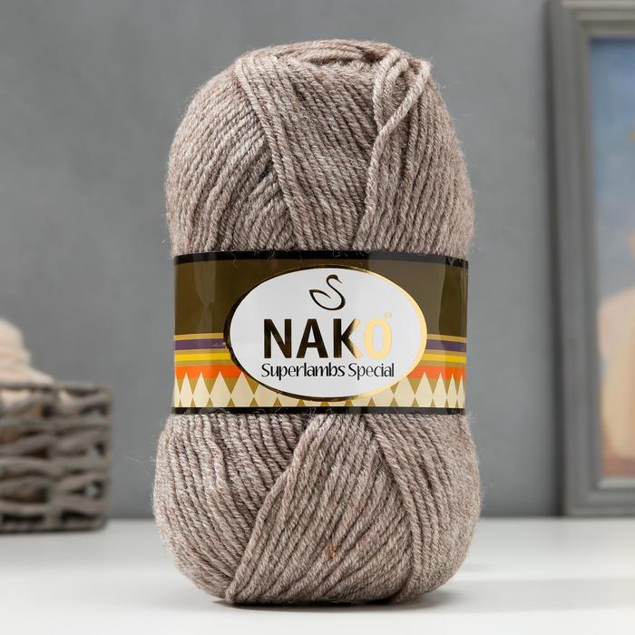 Пряжа "Superlambs special" 49% шерсть, 51% премиум акрил 200м/100гр (23131 латте меланж)
