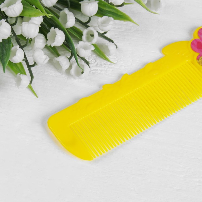 Набор "Мишка", 2 предмета: зеркало, расчёска, 13см, цвет МИКС