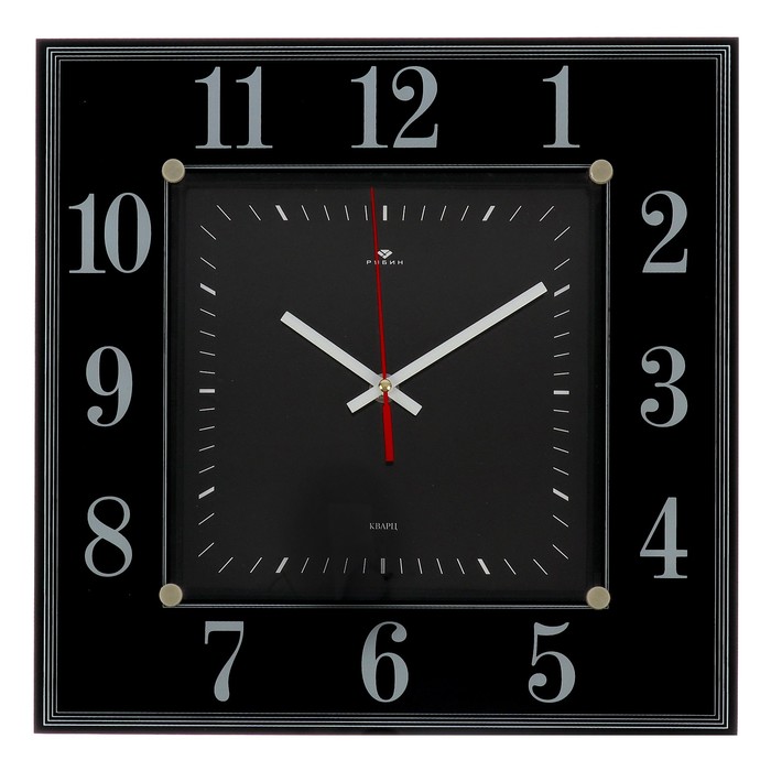 Часы настенные квадратные "Черная классика", 36х36 см