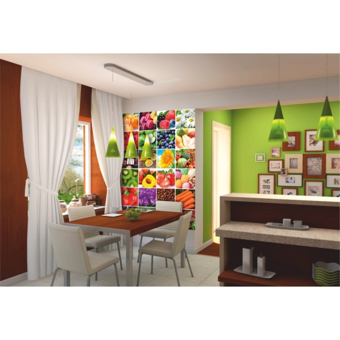 Фотообои К-163 "Кухонный коллаж" (4 листа), 140*200 см