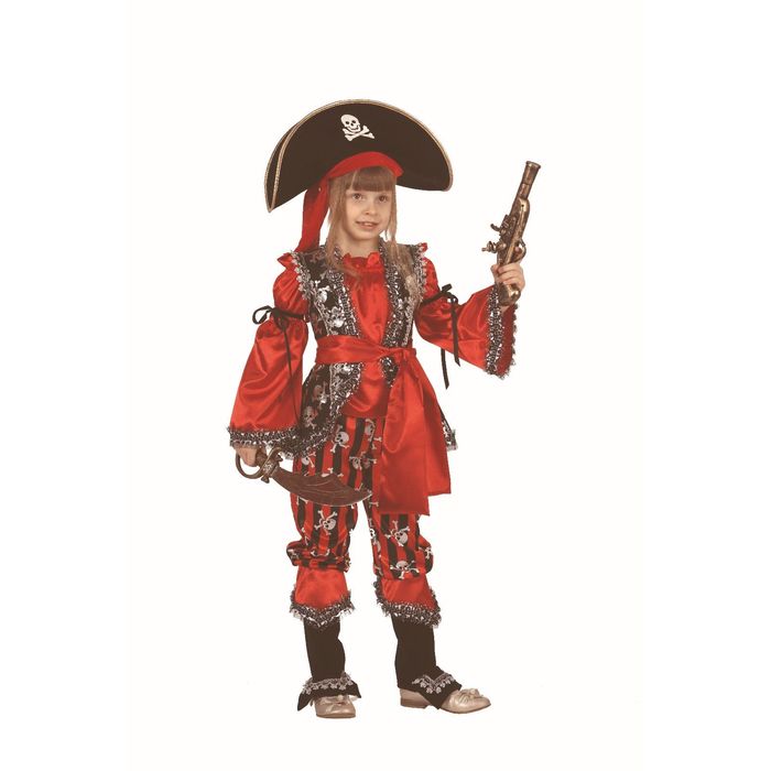 Карнавальный костюм "Атаманша", бархат и парча, р-р 36, рост 140 см