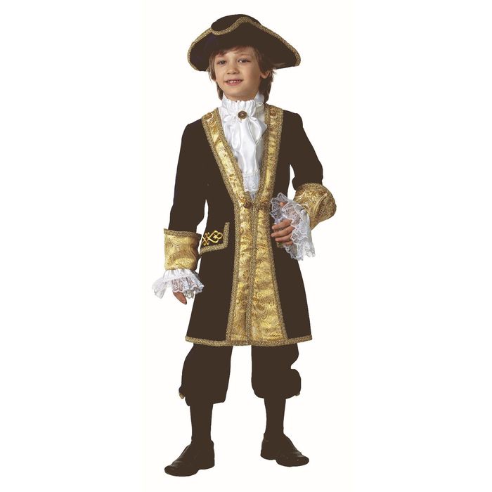 Карнавальный костюм "Вельможа" синий, бархат и парча, р.40, рост 158 см